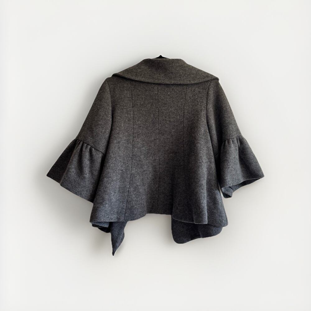 Designer Vintage MK2K gray bolero jacket Size M, Cropped With Bell Sleeves Y2K - Picture 3 of 11